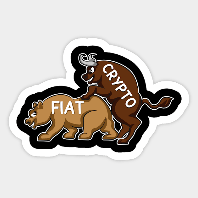 Bitcoin VS Fiat Buy Btc Crypto Sticker by QQdesigns